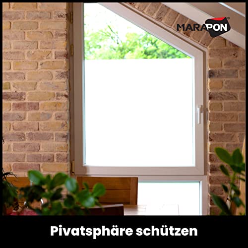 MARAPON® Vinilo Opaco para Ventanas Autoadhesivo Estático Blanco [30x200 cm] - Incluye Libro Electrónico con Consejos Profesionales – Vinilos para Ventanas Alta Privacidad – Vinilo Ventana para Baño