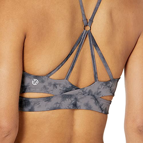 Marca Amazon - Core 10 - Icon Series -Sujetador deportivo Ballerina para mujer (XS-3X), Negro (black/grey tie dye), US XL (EU 2XL)