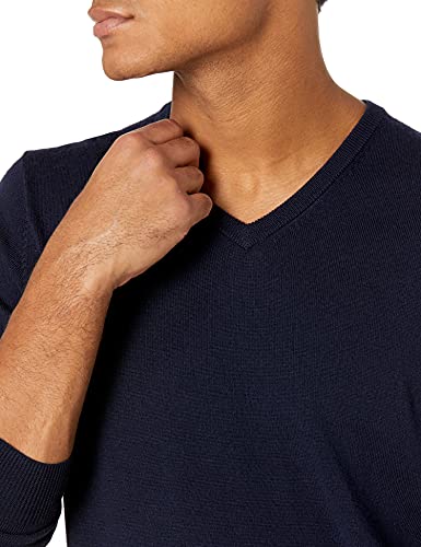 Marca Amazon – Goodthreads – Jersey de lana merino con cuello en V para hombre, Azul (Navy), US XS (EU XS)