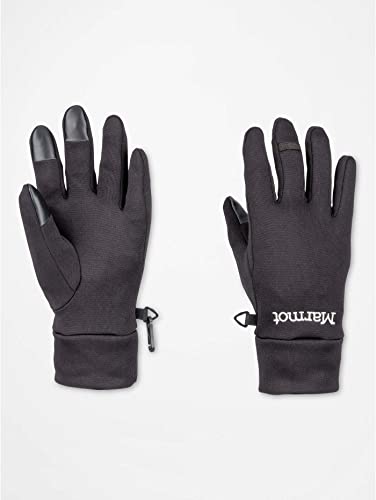 Marmot Mujer Wm's Power Stretch Connect Glove, Guantes vellón, cálidos, a prueba de viento, repelente al agua, para exteriores, ciclismo, correr, Black, XL