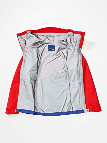 Marmot Wm's Huntley Jacket Chubasquero Rígido, Chaqueta Impermeable, A Prueba De Viento, Impermeable, Transpirable, Mujer, Royal Night/Victory Red, L