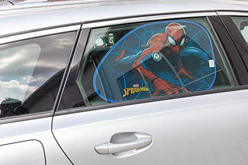 Marvel Spiderman Side SUNSHA - Toldo Lateral para Coche Individual con diseño de Spiderman para Hombre y niño