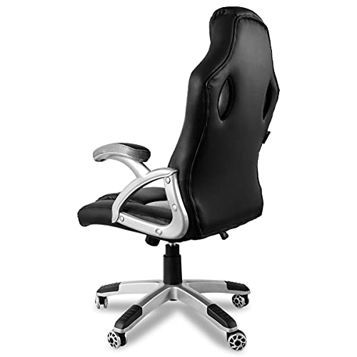 Mc Haus RACING - Silla Gaming o de Oficina, Ergonómica, con Reposabrazos Acolchados, Gris