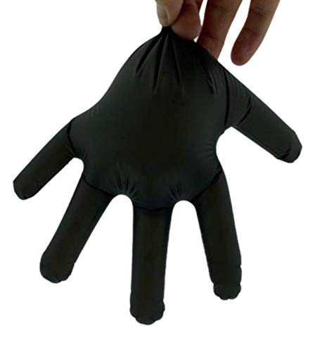 MC-Trend - 100 guantes delgados de TPE desechables, negros, sin polvo, sin látex, en una caja dispensadora, de tamaño mediano