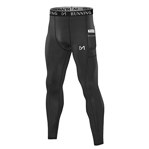 MEETYOO Leggings Hombre, Mallas Running Pantalon Deporte Pantalón de Compresión para Fitness Yoga Gym