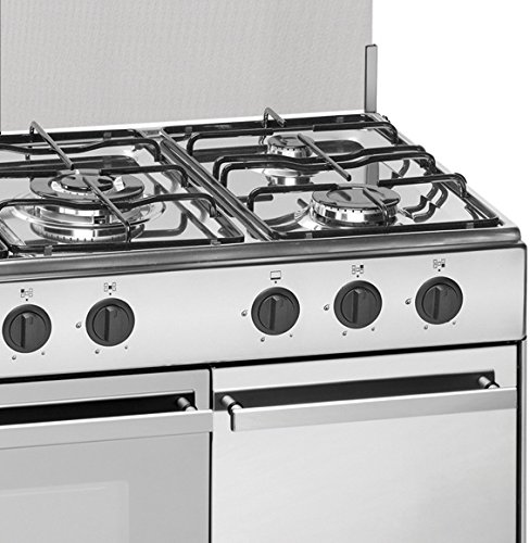 Meireles G 2950 DV - Cocina portabombonas de 90x60cm con 5 quemadores a gas y horno a gas preparada para gás butano/propano, blanco