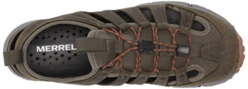 Merrell Sandle de cuero Hydrotrekker para hombre, verde (Oliva/pétalos de pincel.), 46.5 EU