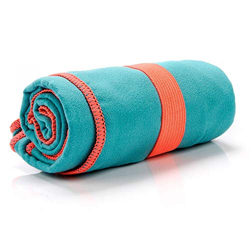 meteor Toalla Microfibra Secado rápido Ultra Ligero Absorbente - Ideal para Deporte Yoga Viajes Playa Campamento Baño para Niños, Hombres y Mujeres - Varios Tamaños y Colores (42x55cm, Turquesa)