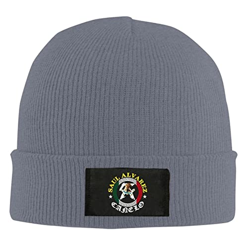 MFBTHGU Gorro de punto Canelo-Alvarez-5 con estampado de calaveras cálidas para hombres y mujeres, unisex de invierno, Deep Heather1, Talla única