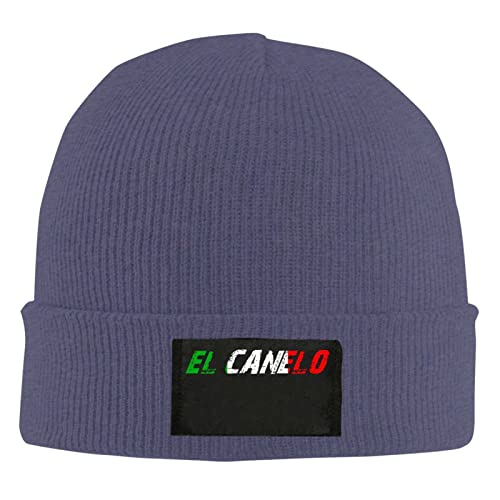 MFBTHGU Gorro de punto Canelo-Alvarez-Boxeo (2) – 1 gorras de calaveras calientes impresas para hombres y mujeres unisex sombrero de invierno, azul marino, Talla única