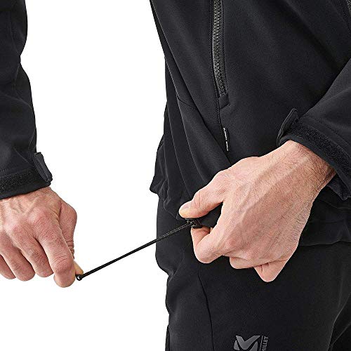 Millet - Track Hoodie M - Chaqueta Softshell Impermeable para Hombre - Senderismo, Trekking, Aproximación - Negro