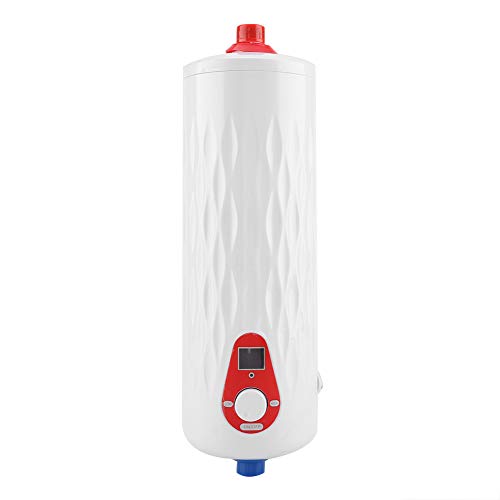 Mini calentador de agua eléctrico instantáneo, ducha sin tanque, sistema de agua caliente, cocina, 6500 W(Blanco)