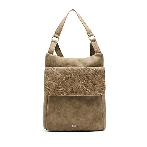 MISAKO - Mochila Antirrobo Mujer GOLINA en color Camel | Mochila Bolso de Hombro de Seguridad | Mochila Piel Sintética efecto Artesanal