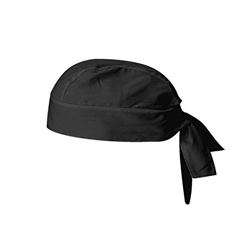 MISEMIYA - GORRO BANDANA GORRO CHEF BANDANA GORRO COCINERO GORRO CAMARERO GORRO CARNICERO - Ref.926 - Negro, Pack* 1 Pcs