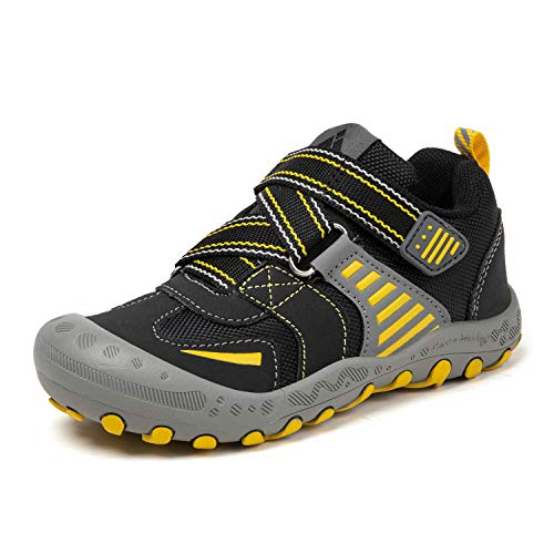 Mishansha Zapatos de Deportivo Niños Niñas Transpirable Zapatillas de Senderismo Antideslizante Zapatos Negro 32 EU