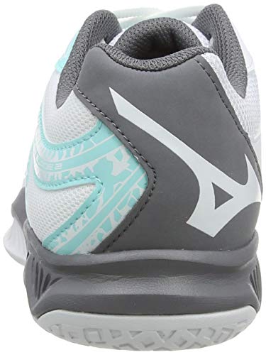 Mizuno Thunder Blade 2, Zapatos de Voleibol Mujer, Blanco (Wht/Dshadow/Aruba Blue 85), 42 EU