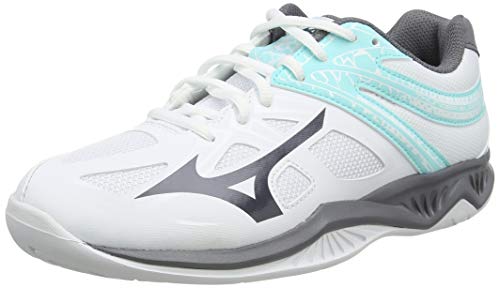 Mizuno Thunder Blade 2, Zapatos de Voleibol Mujer, Blanco (Wht/Dshadow/Aruba Blue 85), 42 EU