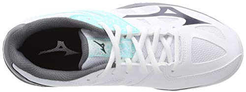 Mizuno Thunder Blade 2, Zapatos de Voleibol Mujer, Blanco (Wht/Dshadow/Aruba Blue 85), 42 EU