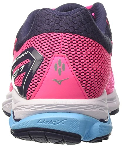 Mizuno Wave Rider 21 Wos, Zapatillas de Running Mujer, Multicolor (Pinkglo/Aquarius/Graystone 23), 36 EU