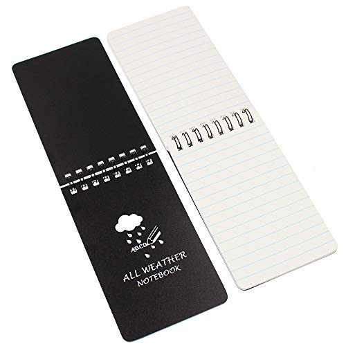 MMBOX All Weather Notebook - Set 6 bloc de notas, diseño impermeable para bolsillo, color negro 3 x 5 Inch