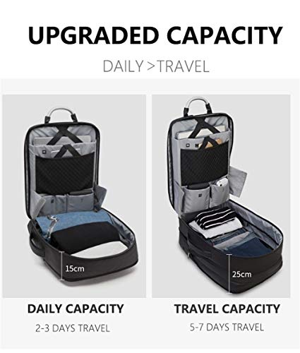 Mochila para portátil de 40 l de gran capacidad para hombre, ampliable con carga USB, macho de 40 pulgadas, bolsa de viaje impermeable