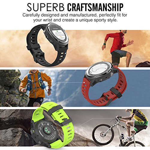 MoKo Correa Compatible con Garmin Fenix 3/3 HR/Fenix 5X/5X Plus/Tactix Charlie/Descent Mk1/Quatix 3, Pulsera de Repuesto de Silicona Suave, Banda de Reloj Deportivo - Naranja