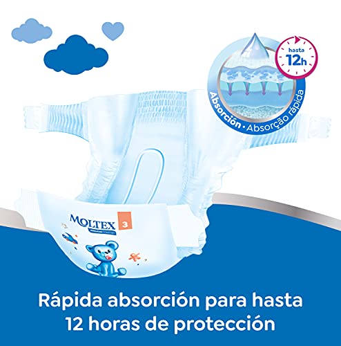 Moltex Premium Comfort Pañales Talla 3 (4-10 Kg) - 112 Pañales (2 Bolsas de 56 Unds)