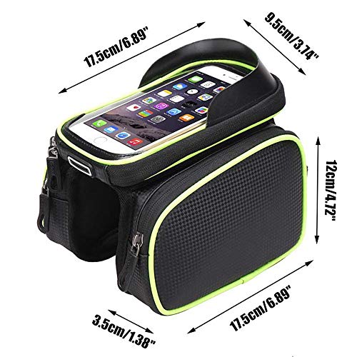 Moto viga frontal bolsa, tubo impermeable superior la bolsa de bicicletas, bicicletas de teléfono sostenedor del bolso con la pantalla táctil y parasol, por teléfono a continuación 6,2 pulgadas,Rojo