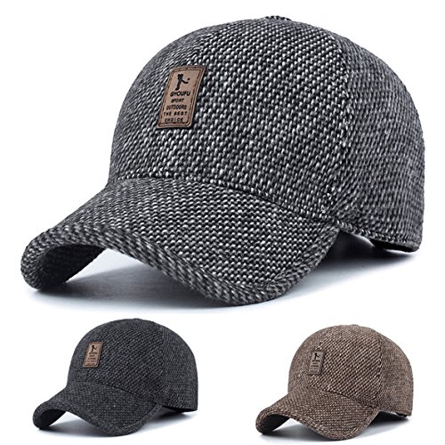 MRACSIY Gorra de béisbol Unisex Gorras de Invierno Sombreros para Circunferencia de la Cabeza 56-60cm (Gris)