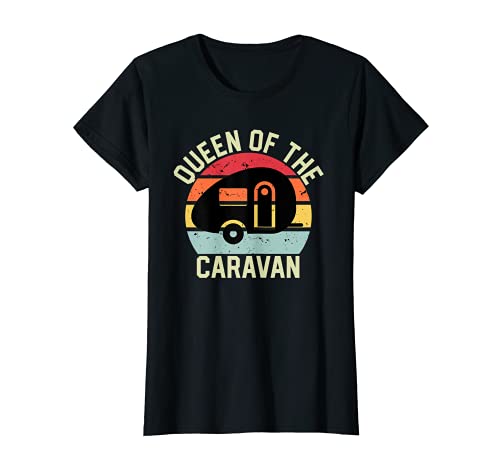 Mujer Reina de la Caravana Caravanning Holiday Mamás para mujer Camiseta