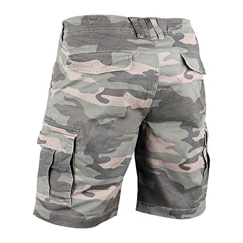 Muscle Alive Hombres Shorts Cargo Cámping Excursionismo Camuflaje Vendimia 100% algodón Pantalones Cortos Camuflaje Verde 34