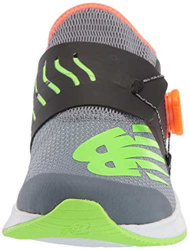 New Balance Kid's FuelCore Reveal Boa V2 Alternative Closure Running Shoe, Steel/Energy Lime, 11 M US Little Kid