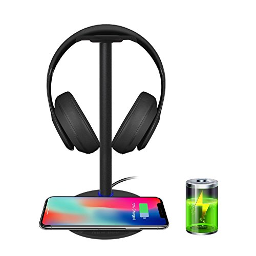 New Bee Cargador Inalámbrico 5W con Soporte Auriculares para iPhone XS MAX/XS/XR/X/ 8/8 Plus/, Samsung S9/ S9 Plus/ S8 / S8 Plus / S7 / S7 Edge / S6 / S6 Edge con indicador LED