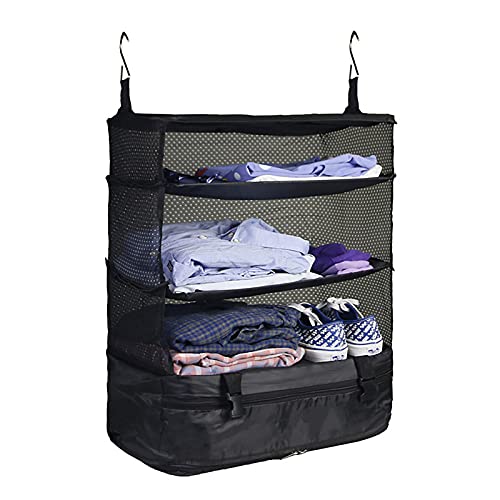 Nicoone Housewares - Organizador portátil para maleta, organizador de equipaje, portátil, para colgar estantes de viaje, bolsa de almacenamiento para ahorrar espacio