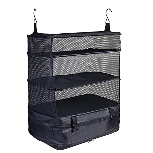 Nicoone Housewares - Organizador portátil para maleta, organizador de equipaje, portátil, para colgar estantes de viaje, bolsa de almacenamiento para ahorrar espacio