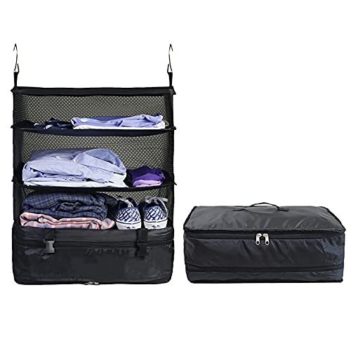 Nicoone Housewares - Organizador portátil para maleta, organizador de equipaje, portátil, para colgar estantes de viaje, bolsa de almacenamiento para ahorrar espacio