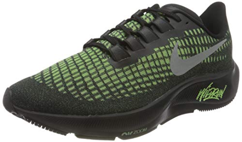 Nike Air Zoom Pegasus 37, Zapatillas para Correr Hombre, Negro Black Reflect Silver Ghost Green, 47.5 EU