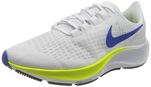 Nike Air Zoom Pegasus 37, Zapatillas para Correr Hombre, White Racer Blue Cyber Black Pure Platinum, 46 EU