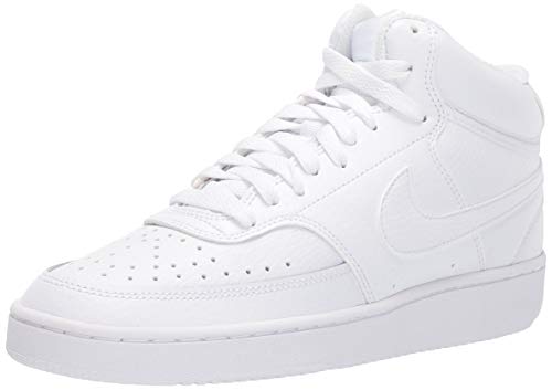 Nike Court Vision Mid, Sneaker Mujer, White/White-White, 38.5 EU