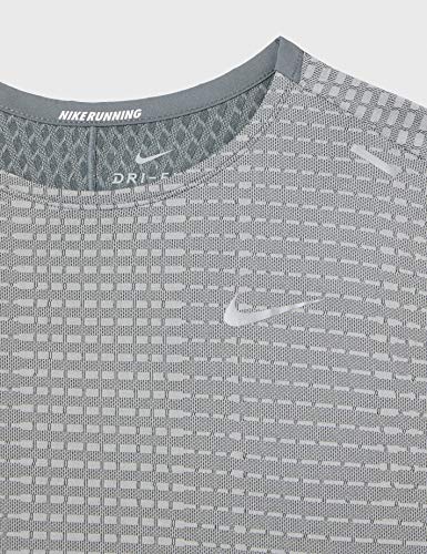 NIKE M NK TECHKNIT Ultra SS T-Shirt, Smoke Grey/lt Smoke Grey/(Reflective silv), XL Mens