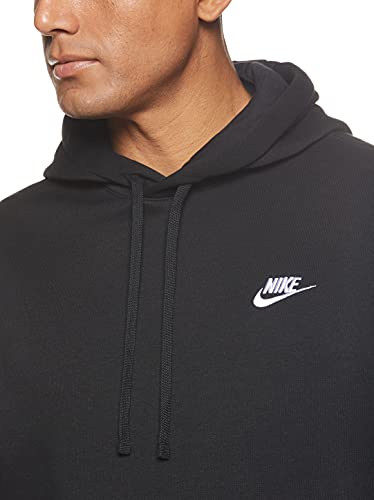 NIKE M NSW Club Hoodie Po BB Sweatshirt, Hombre, Black/Black/White, L