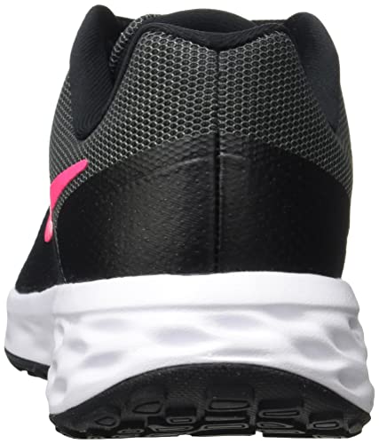 Nike Revolution 6, Road Running Shoe Mujer, Black/Hyper Pink-Iron Grey, 39 EU