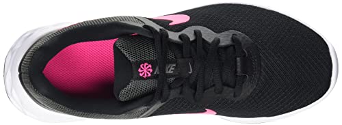 Nike Revolution 6, Road Running Shoe Mujer, Black/Hyper Pink-Iron Grey, 39 EU