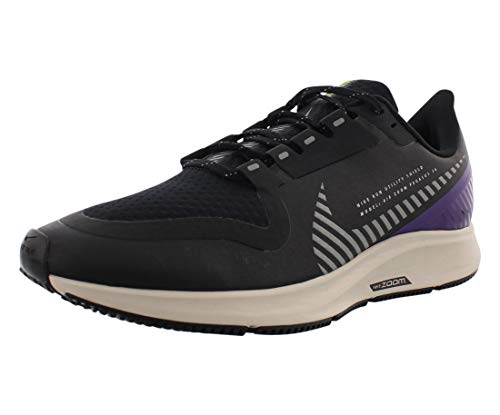 Nike W Air Zoom Pegasus 36 Shield, Zapatillas de Correr Mujer, Negro (Black Silver Desert Sand Voltage Purple Volt 002), 37.5 EU