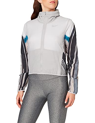 NIKE W NK IMP LT JKT HD EVA Chaqueta, Mujer, Atmosphere Grey/Reflective SIL, L