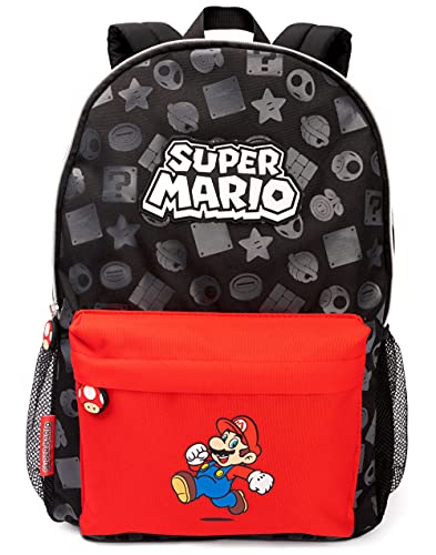 Nintendo Super Mario Mochila Kids Boys Girls School Rucksack 16" Un tamaño