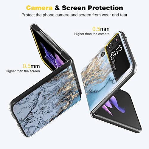 niter Compatible con Samsung Galaxy Z Flip 3 5G, funda de silicona TPU fina, funda fina Z Flip 3 5G, carcasa de mármol antiamarillo y resistente a los arañazos para Samsung Galaxy Z Flip 3 5G