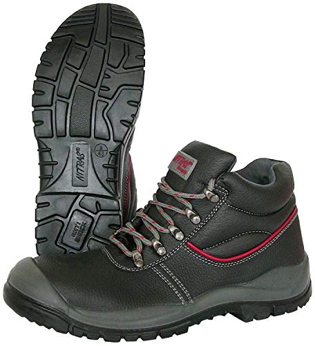 Nitras 7201 Step II Botas de Trabajo - Zapatos de Seguridad S3 para Hombres y Mujeres - Botas Resistentes al Agua con Punta de Acero - Negro, Tamaño 42