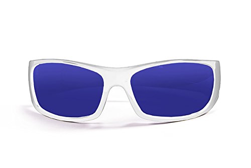 Ocean Sunglasses Bermuda - Gafas de Sol polarizadas - Montura : Blanco Brillante - Lentes : Azul Espejo (3401.2)