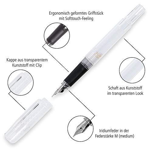 ONLINE Bachelor - Pluma estilográfica (punta de iridio F, para cartuchos de tinta estándar, mango ergonómico, convertidor sostenible, para carteles, diarios y caligrafía